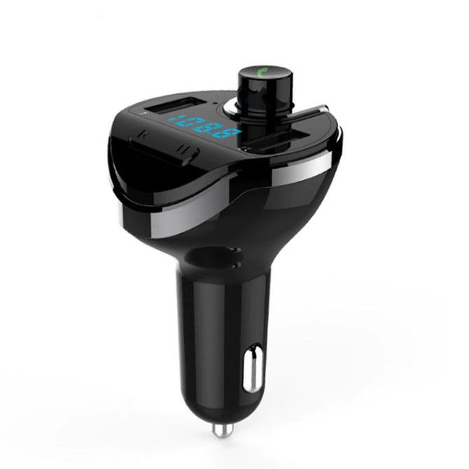 Bluetooth Car Kit Handsfree FM Transmitter Wireless MP3 Player Support TF Card / U Disk Dual USB 5V 3.4A Car Charge Black