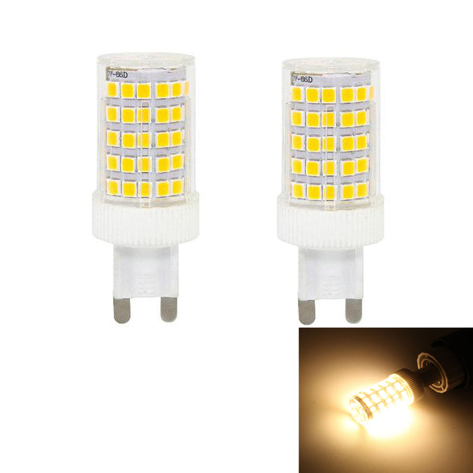 JRLED G9 10W Warm White 2835 SMD 86-LED Light Bulb Dimmber LED Lamps AC 230V - 2PCS
