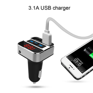 Bluetooth Car FM Transmitter Wireless Radio Adapter MP3 Player Plus USB Charger