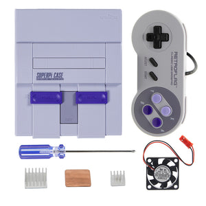 Geekworm Retroflag SUPERPi Case NESPi Console UCase with USB Gamepad + Heatsinks+ Fan Kit