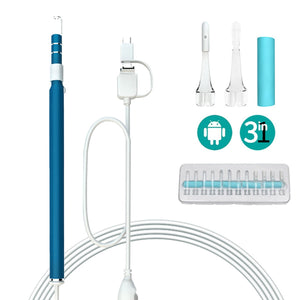 Three-in-one Promotion Visual Ear Examination Endoscope Multifunction Earpick Spoon Clean Tool Random Color