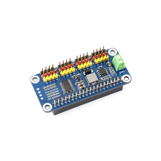 Waveshare Servo Driver HAT for Raspberry Pi, 16-Channel, 12-bit, I2C