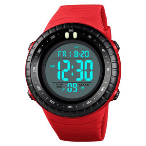 SKMEI Multifunction Waterproof Men\\'s Watch Digital Resin Outdoor Sport Watches Red