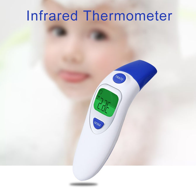 FDA Digital Thermometer, Baby Forehead Ear Non-contact LCD Infrared Thermometer Blue