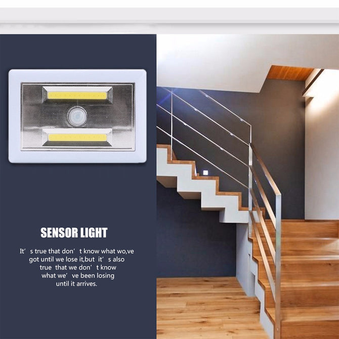 Indoor Lighting COB LED PIR Motion Sensor Night Light Magnetic Wall Corridor Garage Light Emergency Lamp White/White