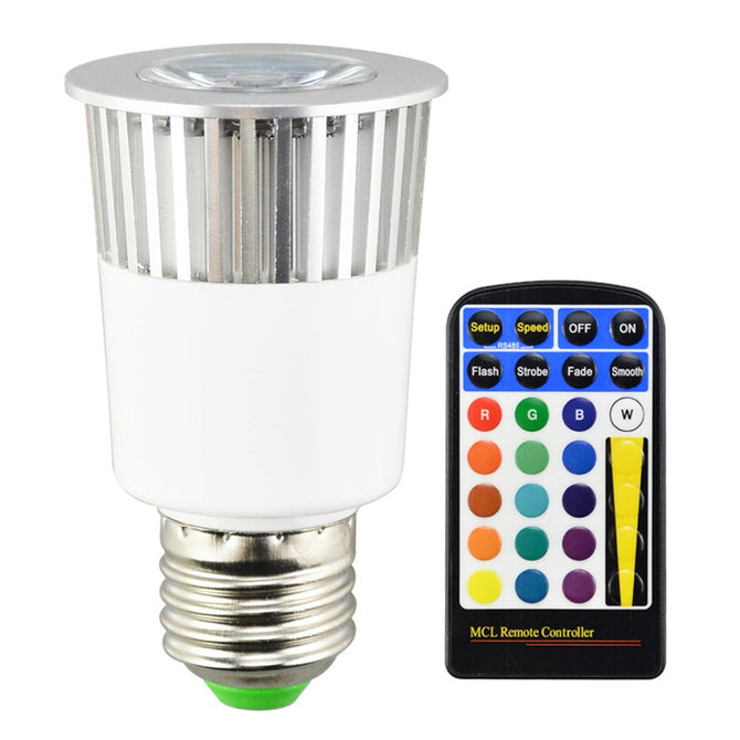 Dimmable LED Light Bulb E27 5W AC85-265V RGB Lampada Memory Function 28 Keys + IR Remote Controller RGB/5w/Yes