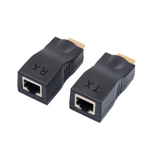 2Pcs Mini 4K 1080P HD 3D HDMI Extender Over Single RJ45 Cat 5e/6 Network Ethernet Adapters For PC