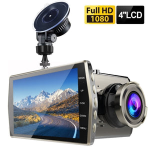 Dual Lens Car DVR Vehicle Camera Full HD 1080P 4" IPS Front+Rear Night Vision Video Recorder G-sensor Parking Monitor