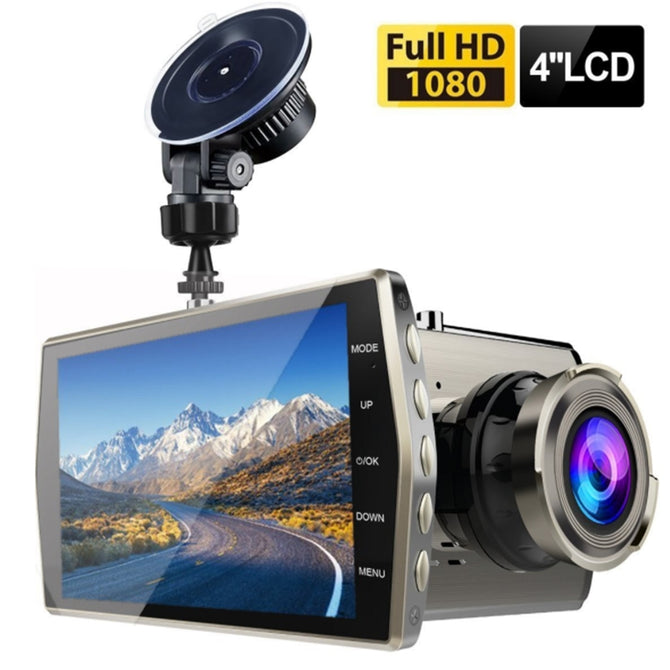 Dual Lens Car DVR Vehicle Camera Full HD 1080P 4" IPS Front+Rear Night Vision Video Recorder G-sensor Parking Monitor