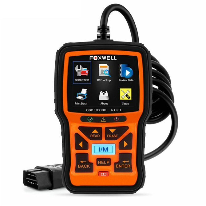 Foxwell NT301 OBD2 Engine Universal Car Code Reader Diagnostic Tool Multi-languages Scan Tool Automotive Scanner Black