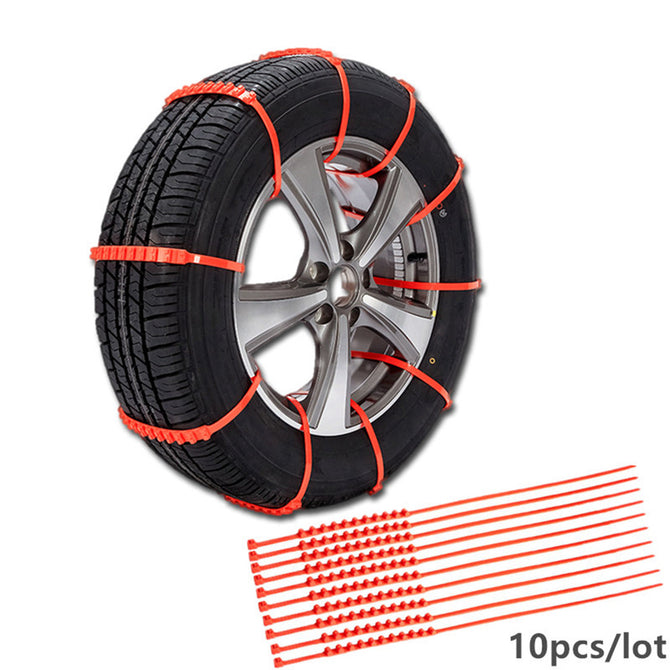 ESAMACT 10Pcs/Lot Winter Car Tyres Wheels Snow Chains, Thickened Plastic Anti-Skid Chain for Universal Cars/Suv/T Outdoor