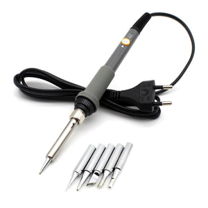 EU Plug 220V 60W Electrical Soldering Iron, Adjustable Temperature Soldering Gun Welding Rework Repair Tool 60W/Black