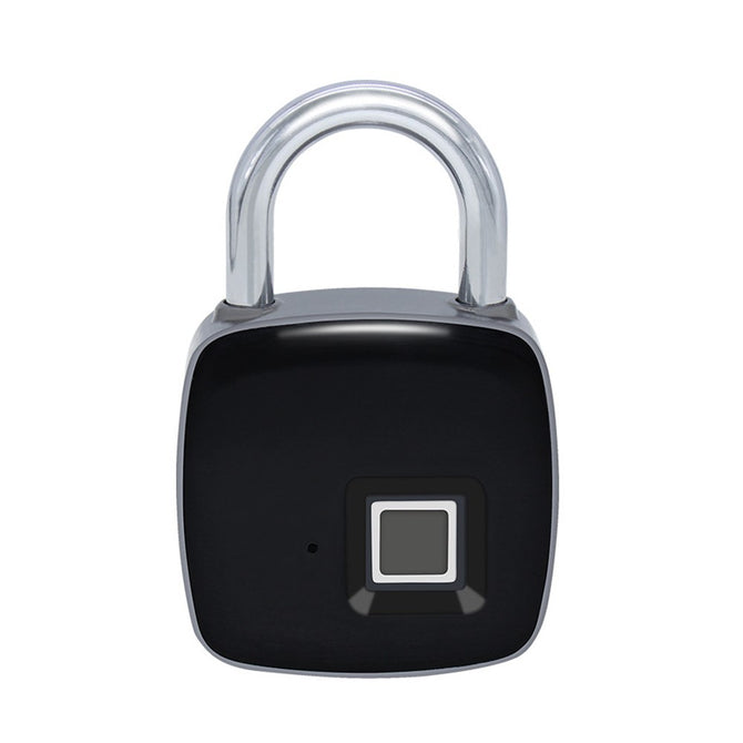 Portable Smart Fingerprint Padlock, Safe USB Charging Rechargeable Waterproof Door Lock Black
