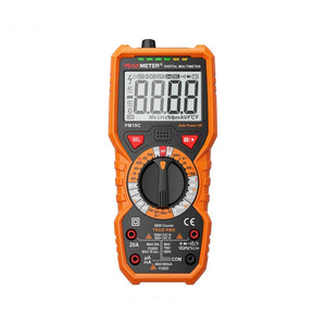 PEAKMETER PM18C Digital Multimeter, Measuring Voltage Current Resistance Capacitance Frequency Temperature Line Tester Orange