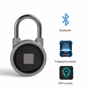 Portable Smart Fingerprint Padlock Set Safe USB Charging Rechargeable Waterproof Door Lock APP Control