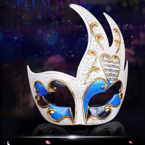 Halloween Venetian Maple Leaf Flame Crack Masquerade Mask Half Face British Royal Retro Costume Party Masks Black