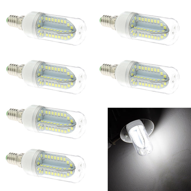 HONSCO 6PCS E14 6W AC DC 12V 24V 700lm 84SMD 2835 LED Cold White Corn Lamp Christmas Chandelier Candle Lighting