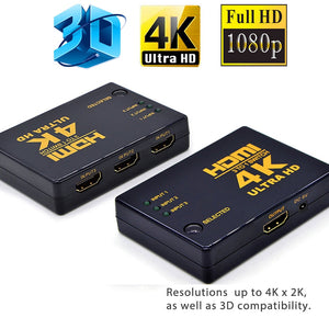 1080P HD 3-Port HDMI Splitter Switch Selector Switcher Hub with IR Remote for HDTV PS3