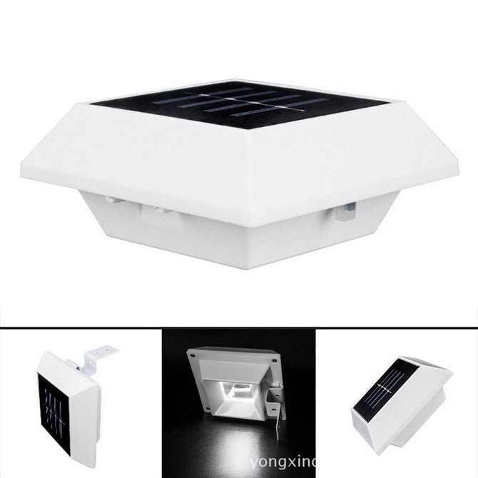 Solar Powered Wall Lamp, Garden Lawn Porch Sensor Light For Outdoor Lighting White/0-5W/White