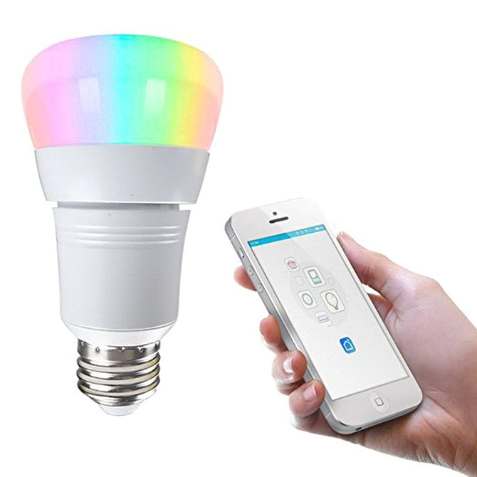 Smart Wireless Color-Changing Wi-Fi LED Bulb, Works With Google Home / Amazon Alexa / Nest Voice Control 7w/Yes/White