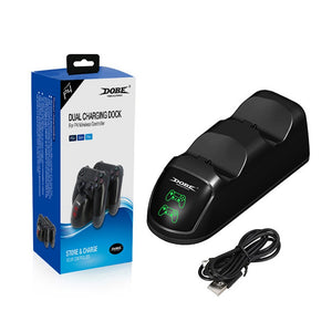 TP4-889 Universal Portable Dual Wireless Charging Dock Station With LED Indicator Light For PS4 Controller Black