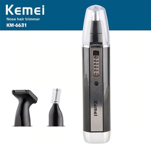 Kemei KM-6631 3 In 1 Professional Electric Rechargeable Nose And Ear Hair Trimmer Face Hair Trimmer With Temple Cut