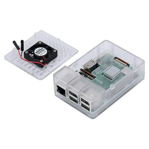 2018 ABS Case with Cooling Fan, Heatsink, Simple Removable Top Cover for Raspberry Pi 3 B+