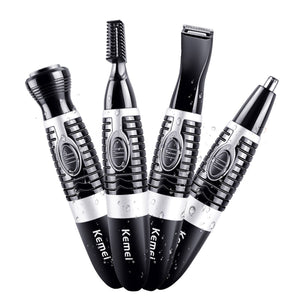 KEMEI KM-PG500 4 In 1 Ear Nose Trimmer, Electric Beard Face Eyebrow Nose Ear Hair Trimmer / Automatic Removal Shaver White
