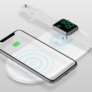 BASEUS Universal 2-in-1 7.5W Wireless Charger For IPHONE And Apple Watch / IWATCH White