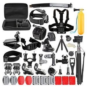 54-in-1 Universal Sports Camera Bag with Chest Belt Connectors Set Accessories for GoPro, SJCAM, Xiaoyi