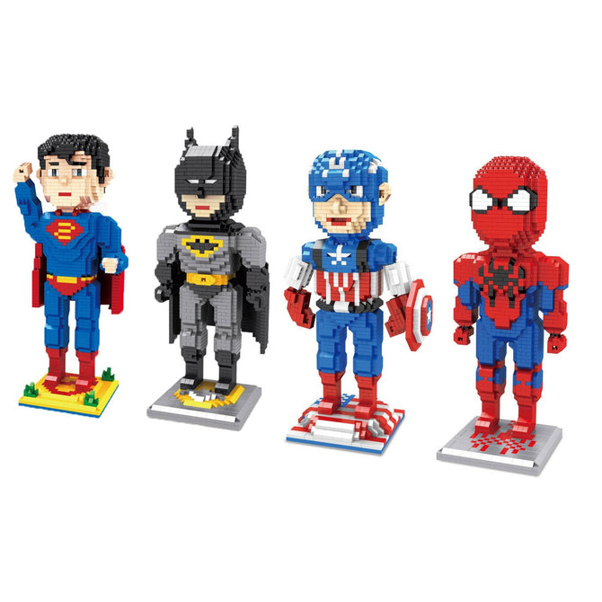 Avengers Alliance Series Small Particles Diamond Building Blocks Jigsaw Puzzles Superman And Spiderman 3496-3497 Red