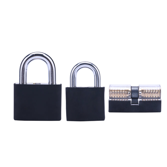 HakkaDeal Three-Piece Transparent Practice Lock Set (With Silicone Sleeve)