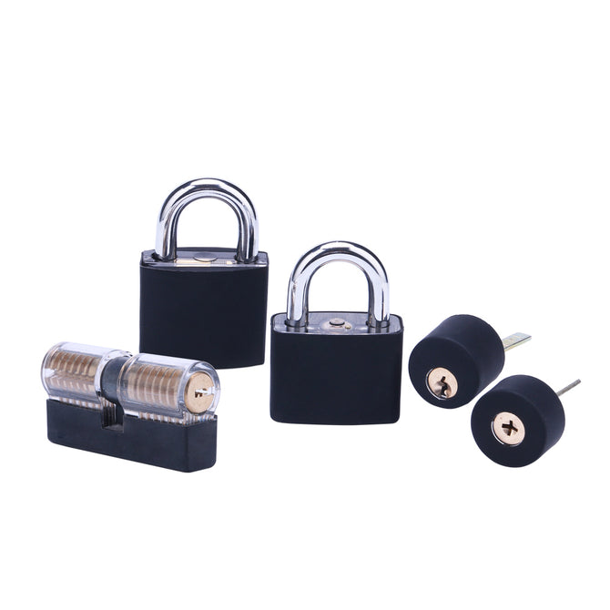 Lockmall 5-Piece Transparent Practice Lock Set (With Silicone Sleeve)