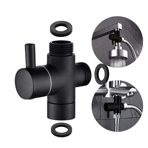 Ciencia Brass Black 3-Way Diverter Valve for Handheld Shower Head or Bath Tap