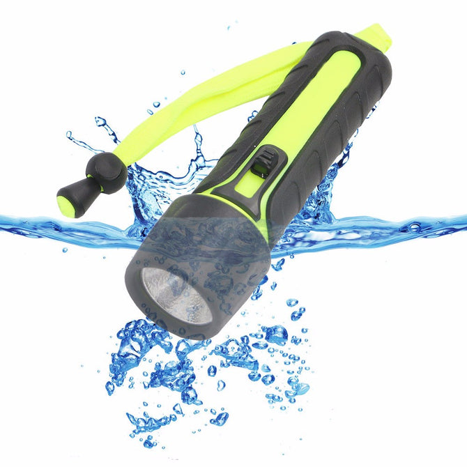LED Strong Light 4*AA Flashlights Outdoor Waterproof Lighting 3W Diving Lights White/Green
