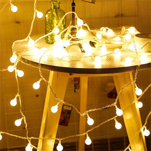 YWXLightt Warm White Ball Led String Light 100LED 10M 220V EU Plug