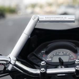Multifunctional Motorcycle Expansion Rack, Rotatable Motorbike Light Extension Bracket Phone Holder Stand Silver