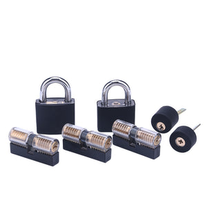 Lockmall 7-Piece Transparent Practice Lock Set (With Silicone Sleeve)