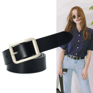 110cm Length Fashion Casual PU Leather Women Belt, Simple Slim Waist Belt Waistband For Jeans Coffee