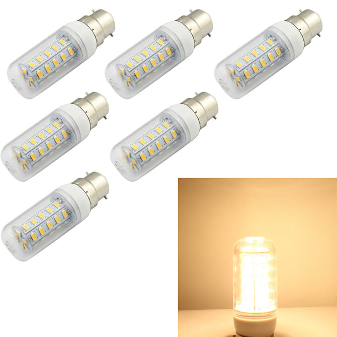 HONSCO 6PCS B22 4W 5730 36SMD Warm White Light LED Corn Bulbs Home Decoration 220V