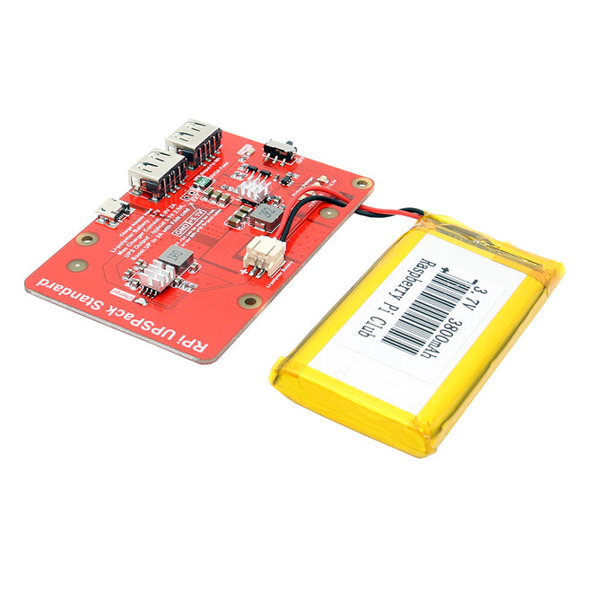 Geekworm RPi UPS Pack, 3.7V 3800mAh Lithium Battery + Battery Expansion Board Power Supply Charging Module for Raspberry Pi