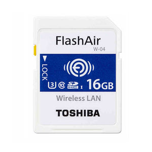 Toshiba FlashAir Wireless LAN W-04 SDHC 16G U3 Class10 Memory Card, R:90MB/s, W: 70MB/s