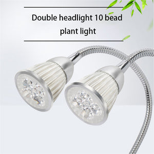 20W LED Plant Grow Lights Double-head Clip Lamp Indoor Greenhous Hydroponic Vegetable Cultivation 20W/Light Grey/US