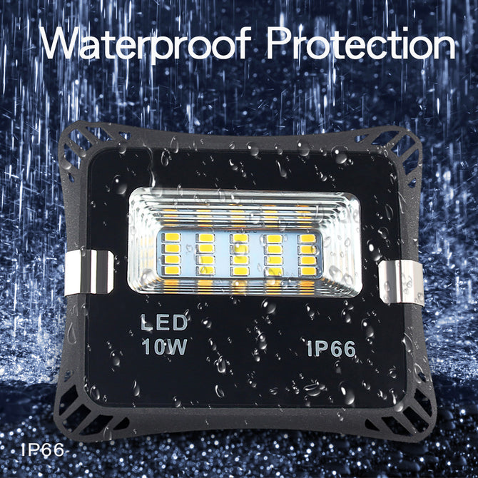 MIFXION 10W Dusk to Dawn LED Security Light Outdoor Wall Mount Floodlight on/Off Exterior Lighting for Entryways Yard and Garage