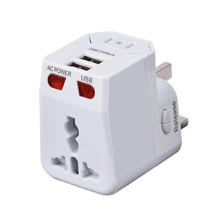 BSTUO Dual USB Charging Port All in One Universal Worldwide Travel Wall Charger, AC Power AU UK US EU Plug Adapter