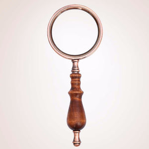 Retro 10X Magnifier Wood Handle Reading Magnifying Glass Handheld Magnifier Gift Brown/10X/80mm