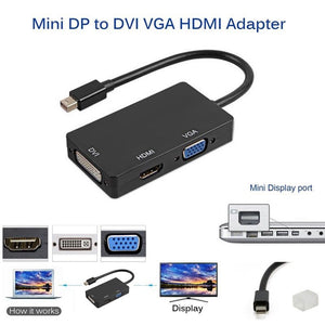 Mini Display Port Thunderbolt to HDMI VGA DVI Adapter for MacBook Pro Mac Air O9