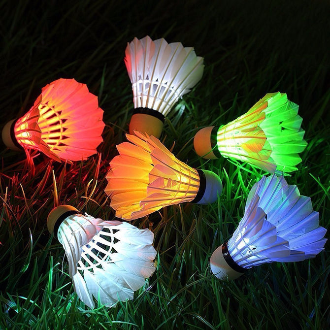 6 PCS/Set Lighting Badminton Dark Night Colorful LED Shuttlecocks Goose Feather Balls Multi