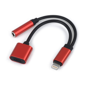 Apple Universal Metal Headphones + Charging 2-in-1 Adapter Cable Red