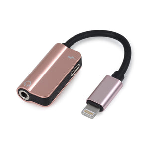 Mini Metal Lightning to 3.5mm Headphones + Charging 2-in-1 Adapter Cable for Apple IPHONE Devices